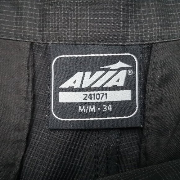 Avia Men's Size Medium Dark Grey & Black Plaid Zipper & Button Closure Shorts - Picture 3 of 13